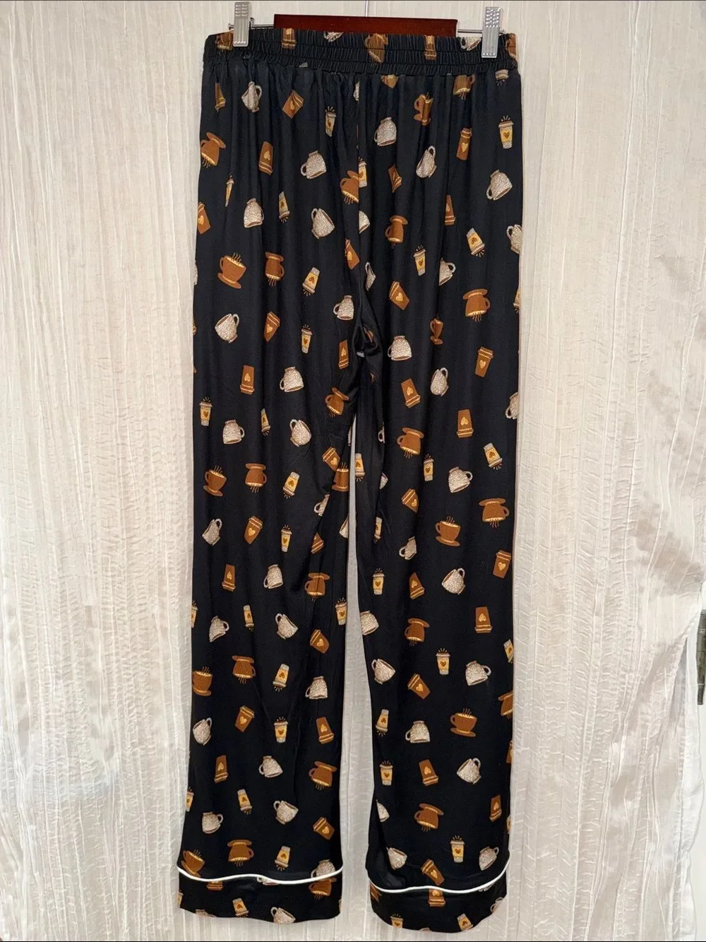 89th+MADISON Black White Brown Gold Coffee Notch Collar Short Sleeve PJ Set